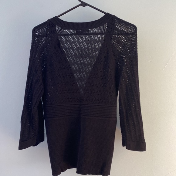 Anne Klein 3/4 sleeve black cardigan with buttons. Sleeves have slight flare. - Picture 3 of 5